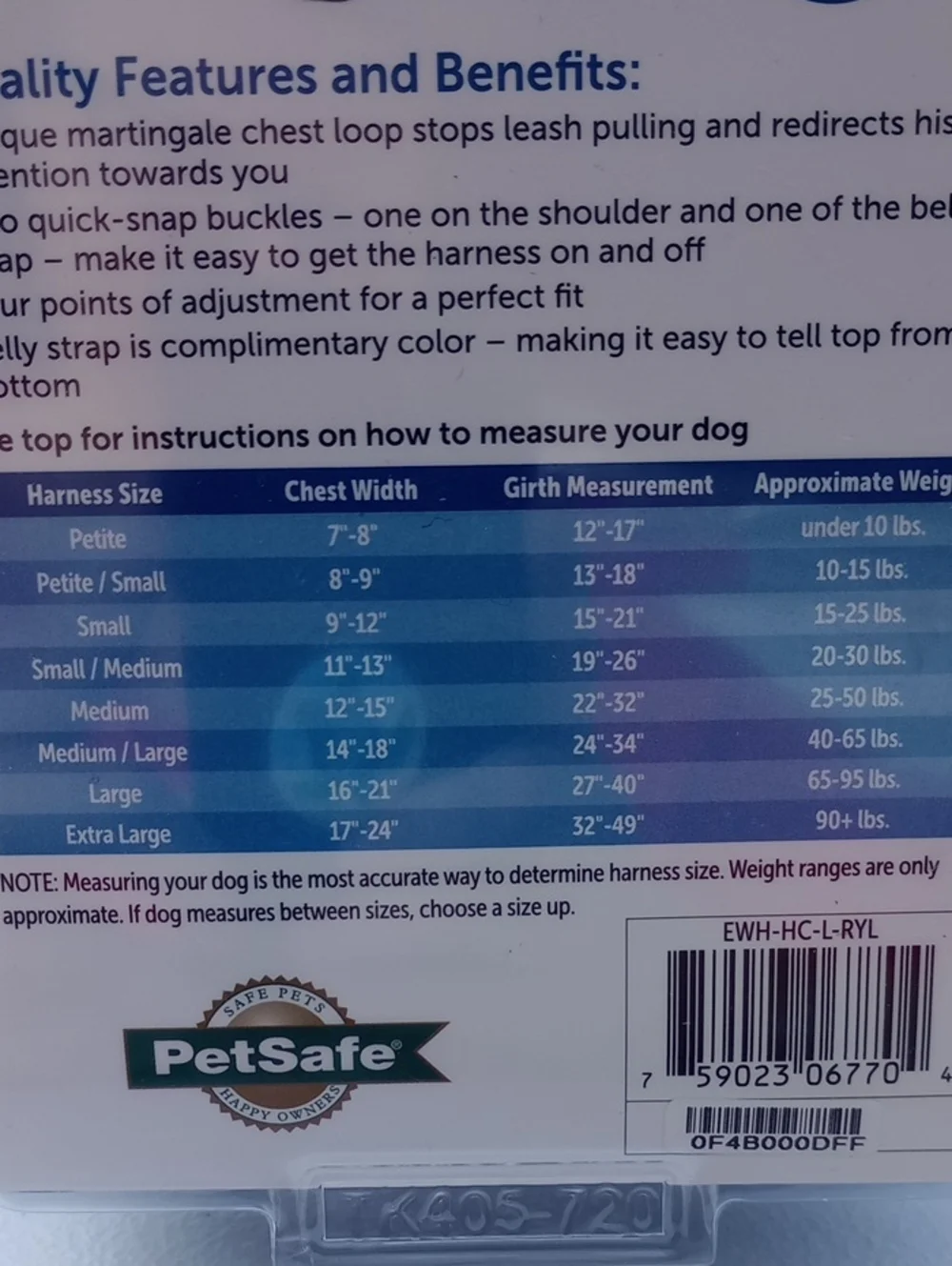 PetSafe Easy Walk No-Pull Dog Harness in Royal Blue/Navy - Large
